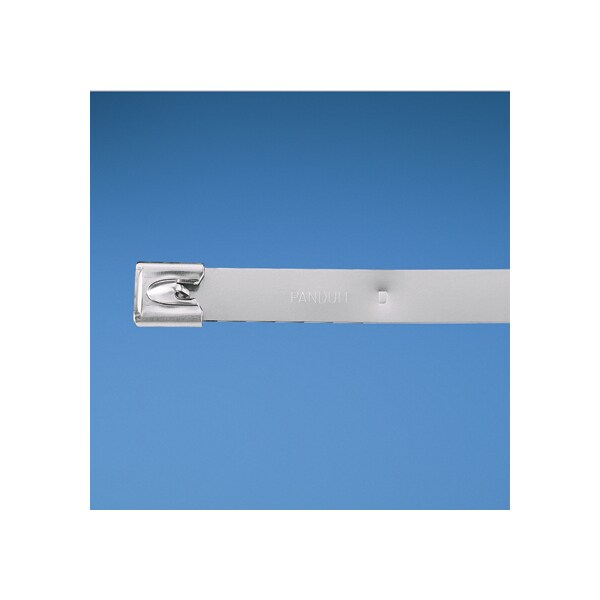 Cable Tie, 17 in L, 4 in Max Bundle Dia., Silver, 304 Stainless Steel, 700 lb Strength, 50 PK